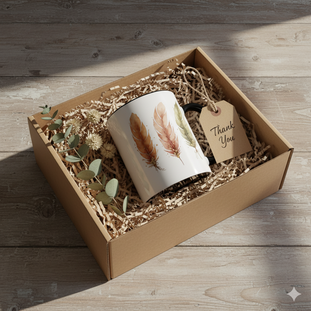 Cozy Feather Accent Coffee Mug | Fall Decor, Gift for Coffee Lovers, Autumn Vibes, Home Office, Nature Lover's Mug