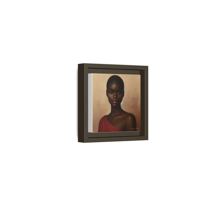 Wall Art, African Woman Portrait Painting, Matte Canvas, Framed, Home Decor, Living Room, Bedroom, Gift Ideas, Mother's Day, Black History