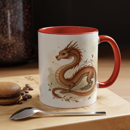 Mythical Dragon Accent Coffee Mug - Perfect for Fantasy Lovers, Gifts for Her, Home Decor, Birthday, and More!