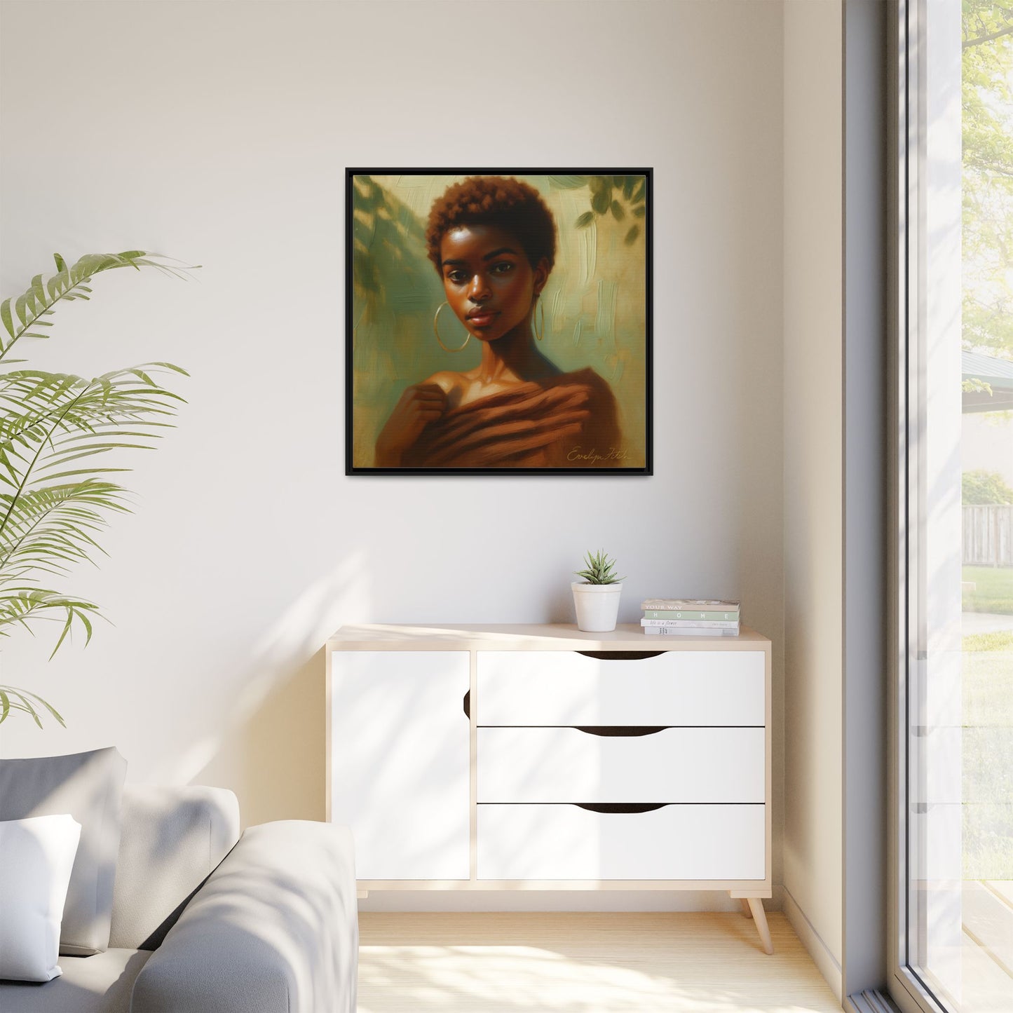 Framed Wall Art, Ethereal Portrait of a Woman, Home Decor, Gift for Her, Modern Artwork, Minimalist