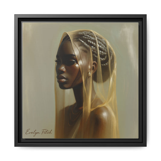 Elegant Framed Canvas Art Print - Multi-Color Portrait, Home Decor, Gift for Her, Wall Art, Contemporary Art