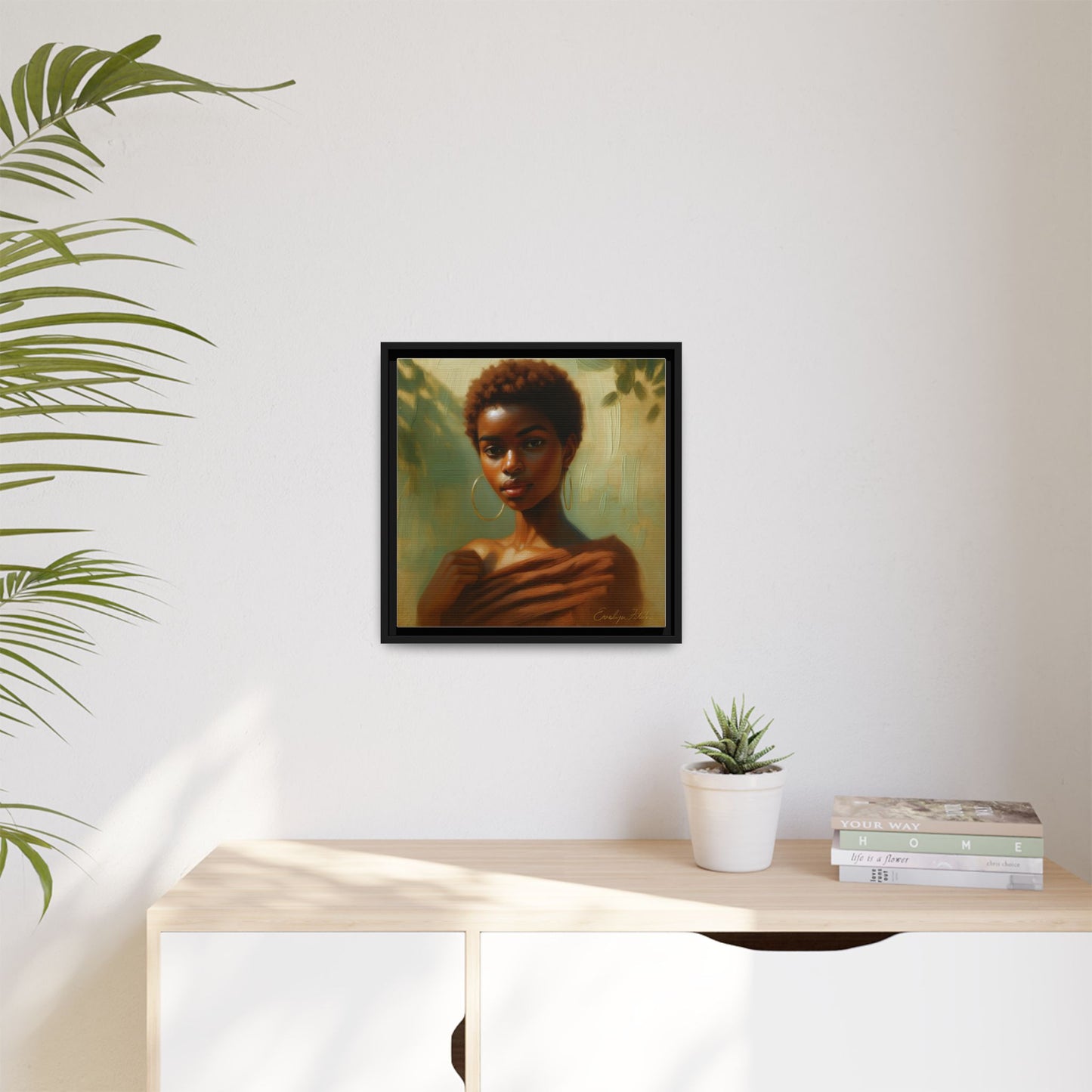 Framed Wall Art, Ethereal Portrait of a Woman, Home Decor, Gift for Her, Modern Artwork, Minimalist