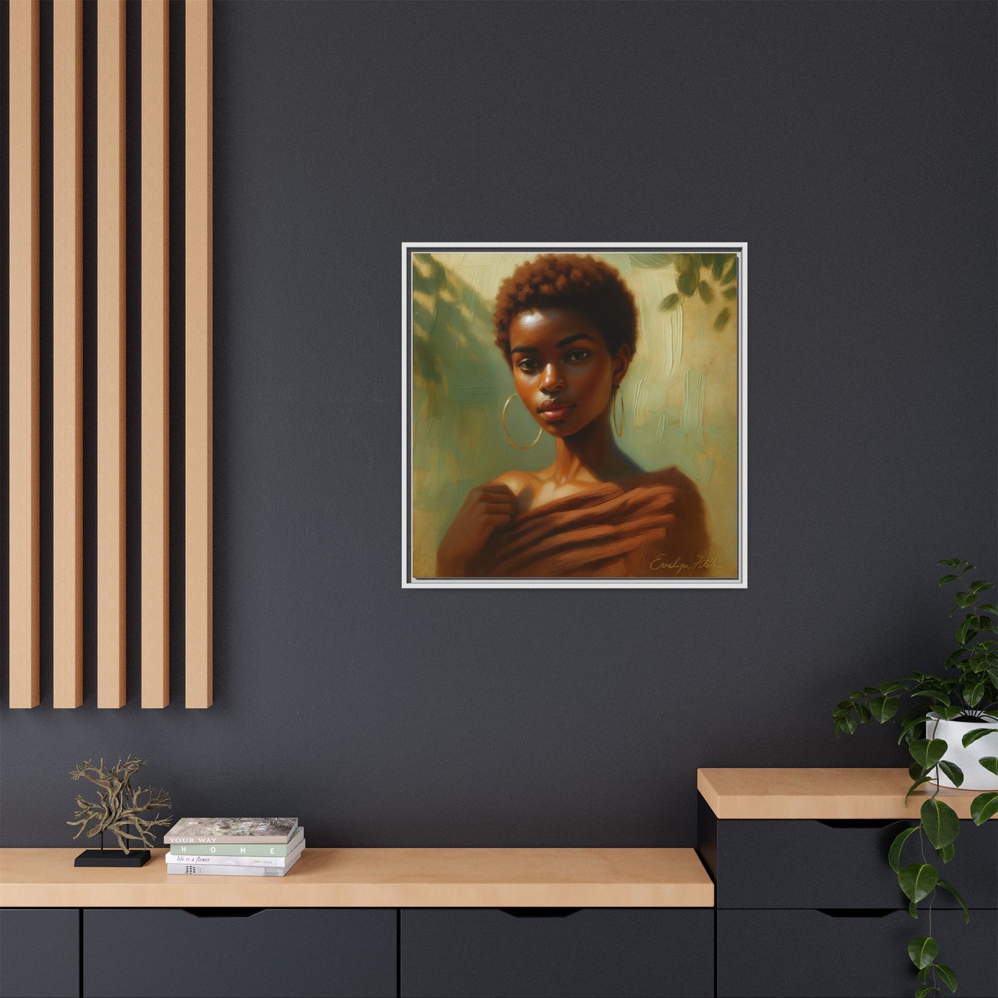 Framed Wall Art, Ethereal Portrait of a Woman, Home Decor, Gift for Her, Modern Artwork, Minimalist