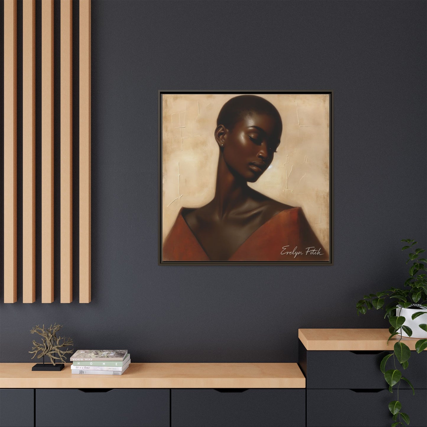 Elegant Framed Art Print, Home Decor, African American Art, Wall Art, Gift for Her, Modern Decor