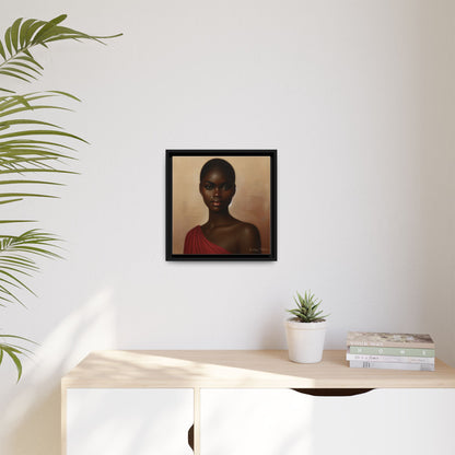 Wall Art, African Woman Portrait Painting, Matte Canvas, Framed, Home Decor, Living Room, Bedroom, Gift Ideas, Mother's Day, Black History