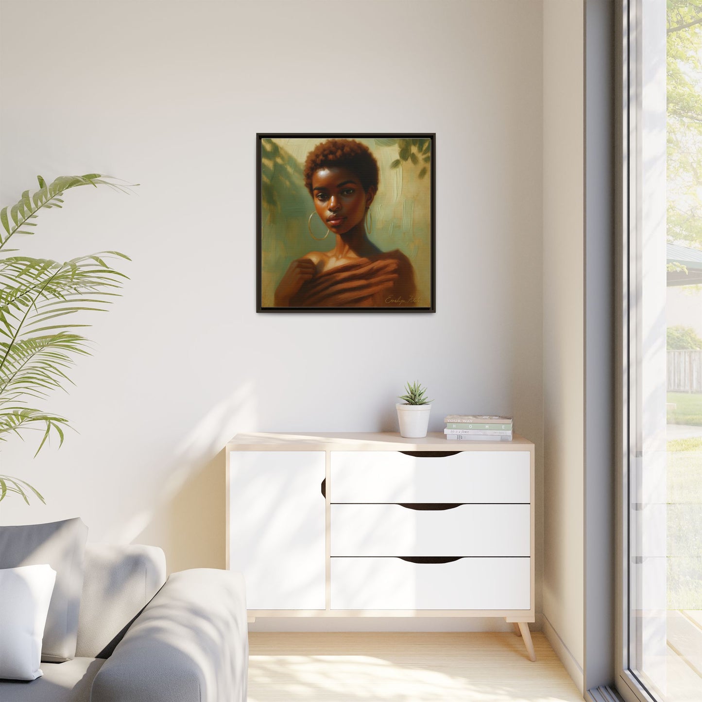 Framed Wall Art, Ethereal Portrait of a Woman, Home Decor, Gift for Her, Modern Artwork, Minimalist