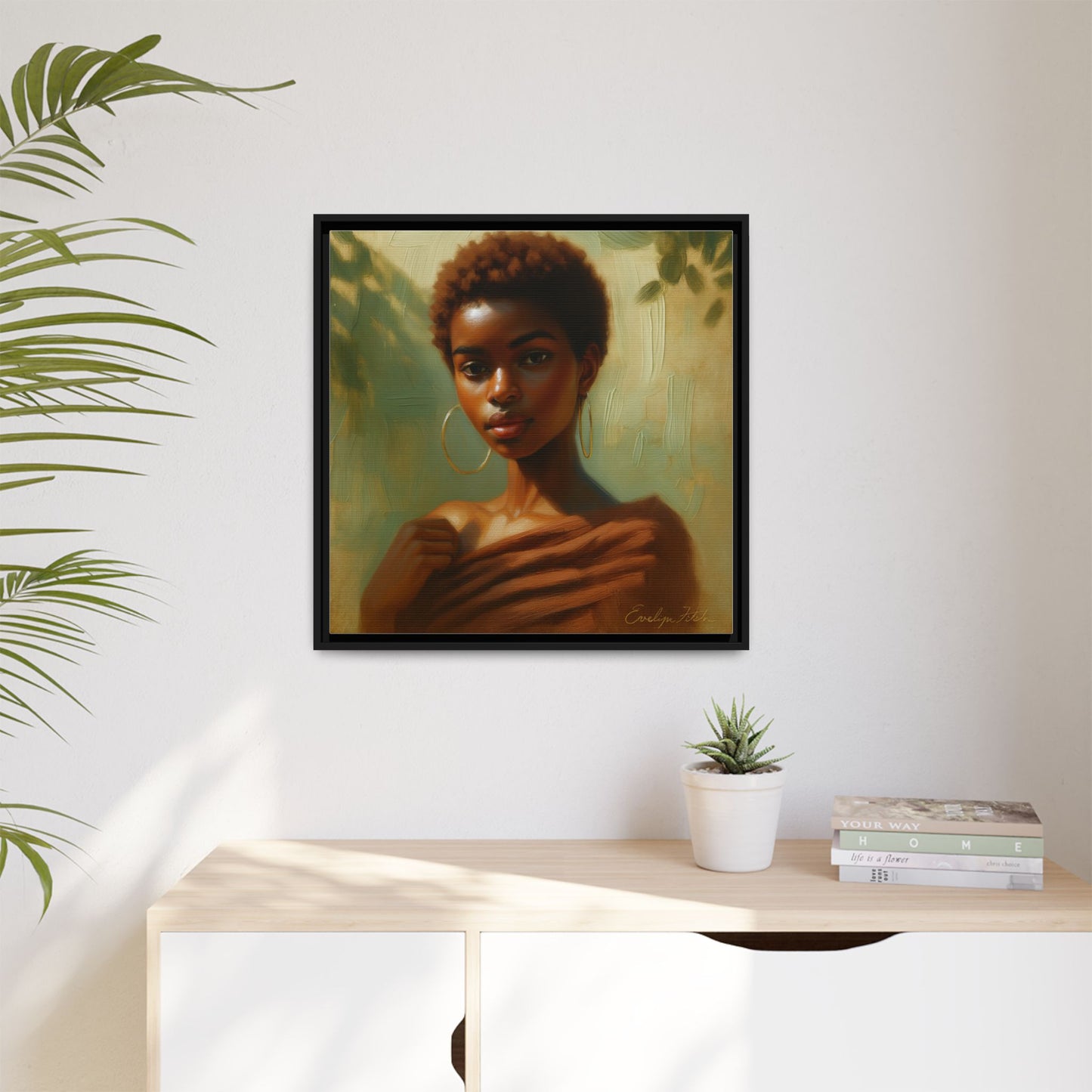 Framed Wall Art, Ethereal Portrait of a Woman, Home Decor, Gift for Her, Modern Artwork, Minimalist