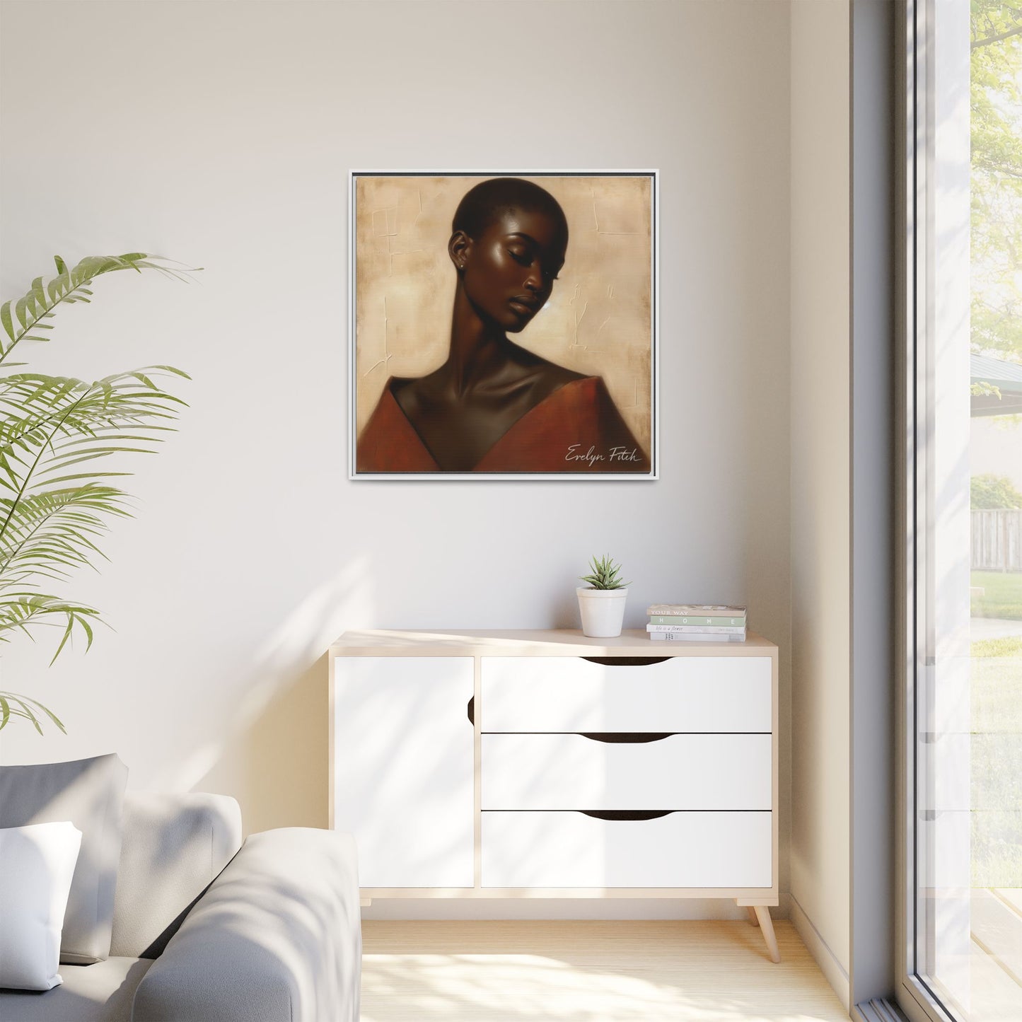 Elegant Framed Art Print, Home Decor, African American Art, Wall Art, Gift for Her, Modern Decor