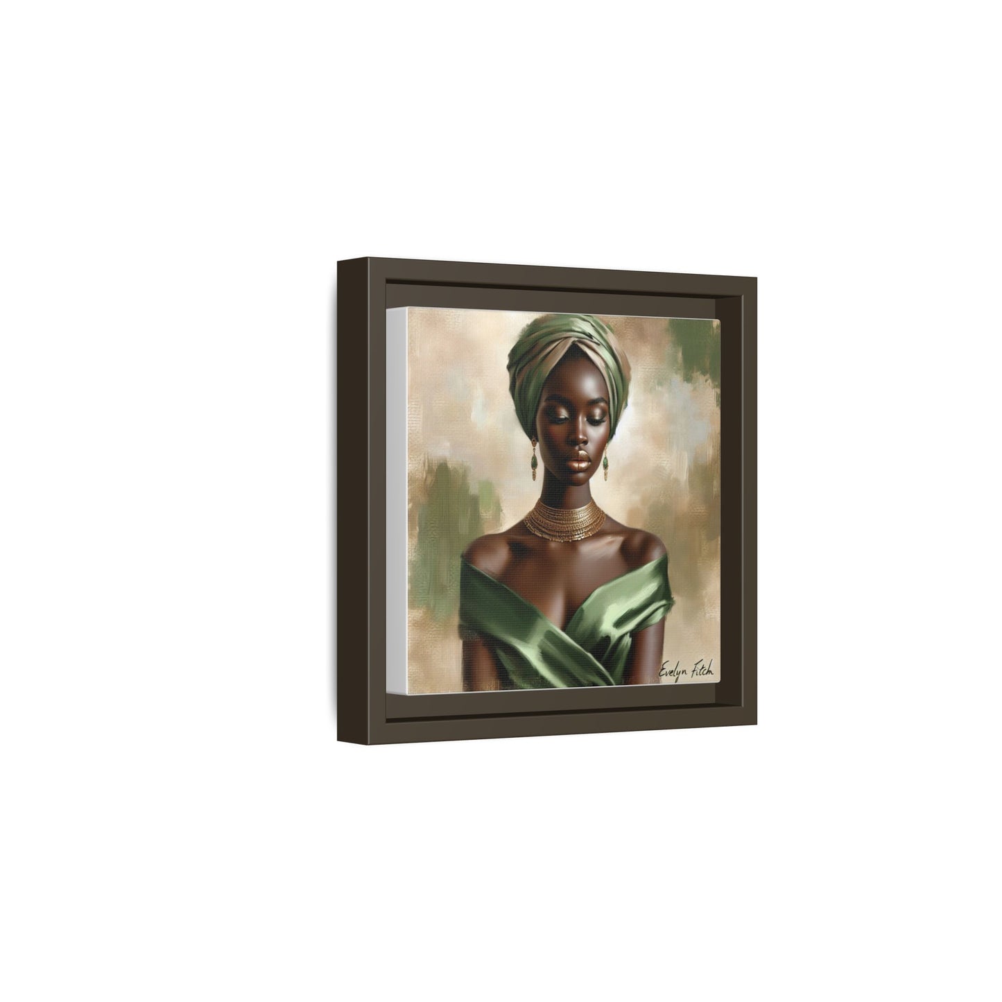 Stunning Framed Canvas Art Print, Elegant Wall Decor, Home Office Artwork, Black Glamour Portrait, Ethnic Style