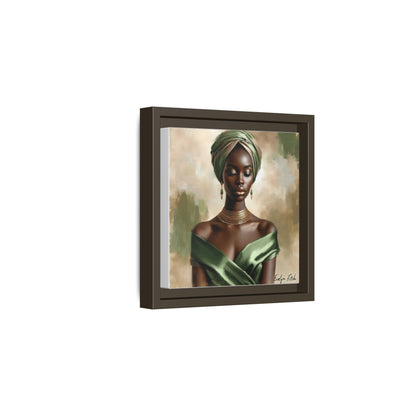 Stunning Framed Canvas Art Print, Elegant Wall Decor, Home Office Artwork, Black Glamour Portrait, Ethnic Style