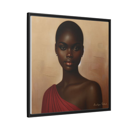 Wall Art, African Woman Portrait Painting, Matte Canvas, Framed, Home Decor, Living Room, Bedroom, Gift Ideas, Mother's Day, Black History