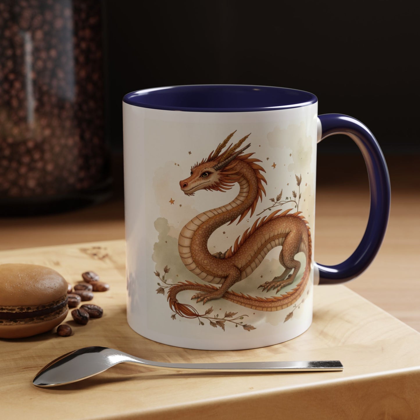 Mythical Dragon Accent Coffee Mug - Perfect for Fantasy Lovers, Gifts for Her, Home Decor, Birthday, and More!