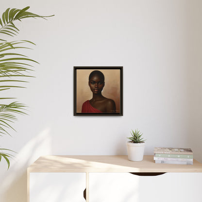 Wall Art, African Woman Portrait Painting, Matte Canvas, Framed, Home Decor, Living Room, Bedroom, Gift Ideas, Mother's Day, Black History