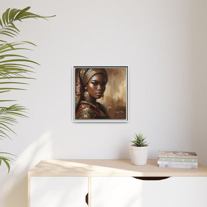 Wall Art Print, Elegant Afrocentric Home Decor, Black Woman Portrait, Unique Gift for Her, Matte Canvas, Framed Art Print for Living Room