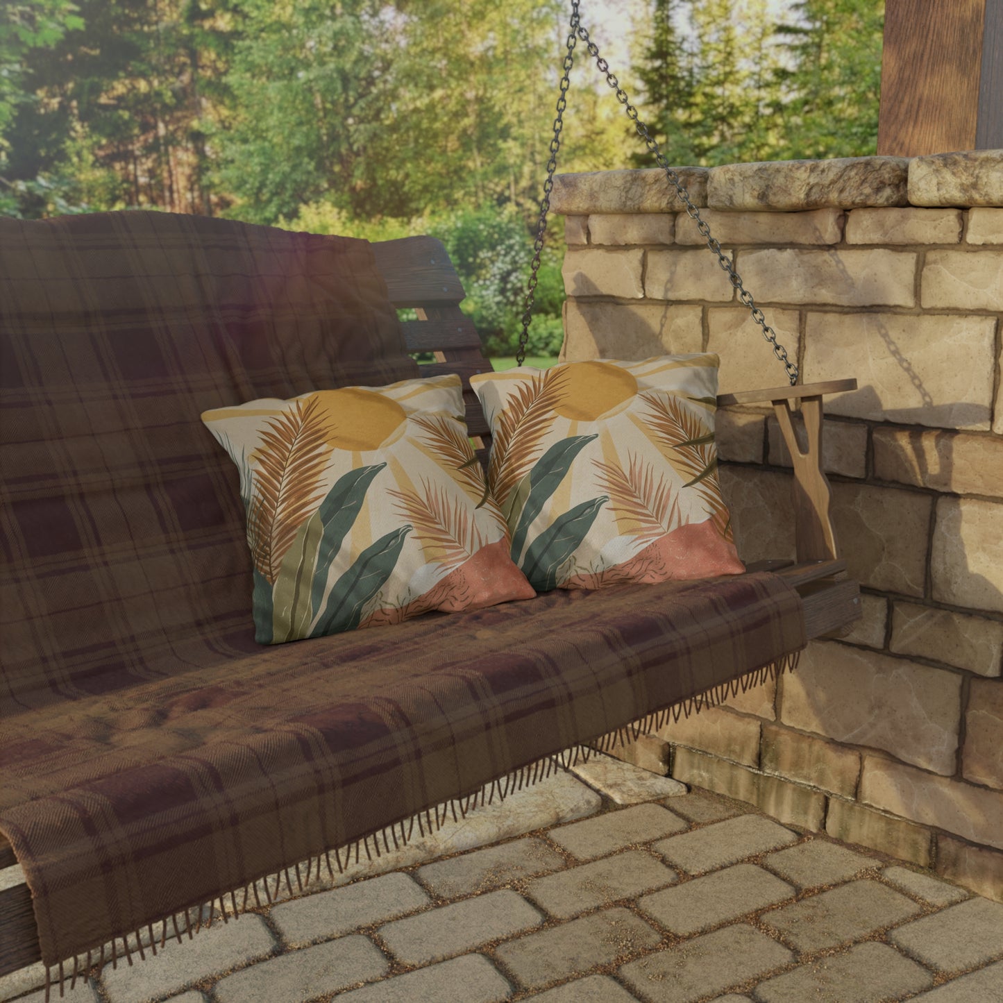 Tropical Outdoor Pillows, Boho Decorative Pillow Covers for Patio or Garden, Summer Decor, Relaxation Gifts, Nature Inspired