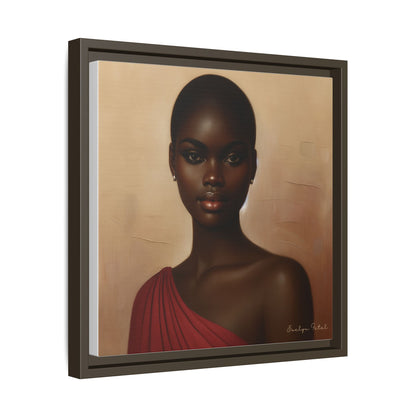 Wall Art, African Woman Portrait Painting, Matte Canvas, Framed, Home Decor, Living Room, Bedroom, Gift Ideas, Mother's Day, Black History