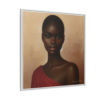 Wall Art, African Woman Portrait Painting, Matte Canvas, Framed, Home Decor, Living Room, Bedroom, Gift Ideas, Mother's Day, Black History