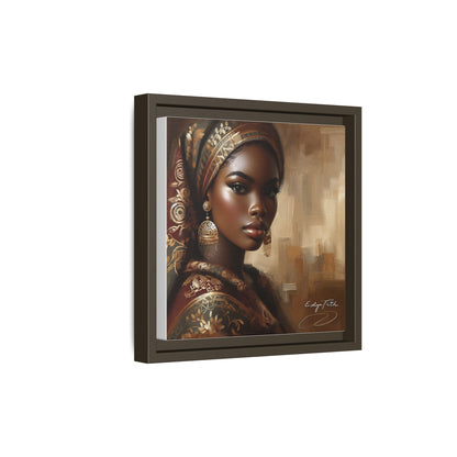 Wall Art Print, Elegant Afrocentric Home Decor, Black Woman Portrait, Unique Gift for Her, Matte Canvas, Framed Art Print for Living Room