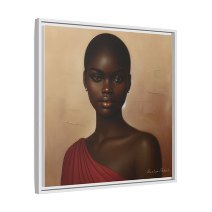 Wall Art, African Woman Portrait Painting, Matte Canvas, Framed, Home Decor, Living Room, Bedroom, Gift Ideas, Mother's Day, Black History