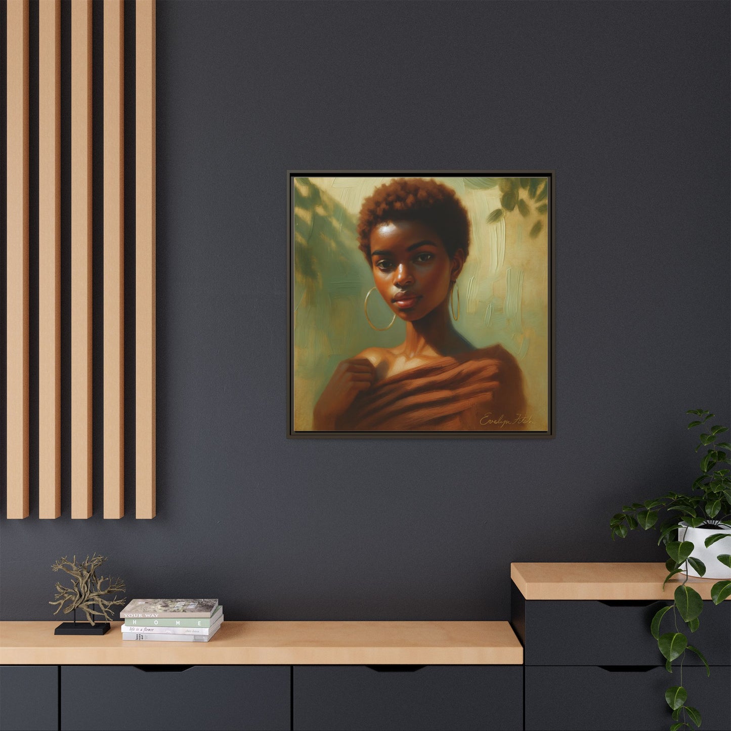 Framed Wall Art, Ethereal Portrait of a Woman, Home Decor, Gift for Her, Modern Artwork, Minimalist