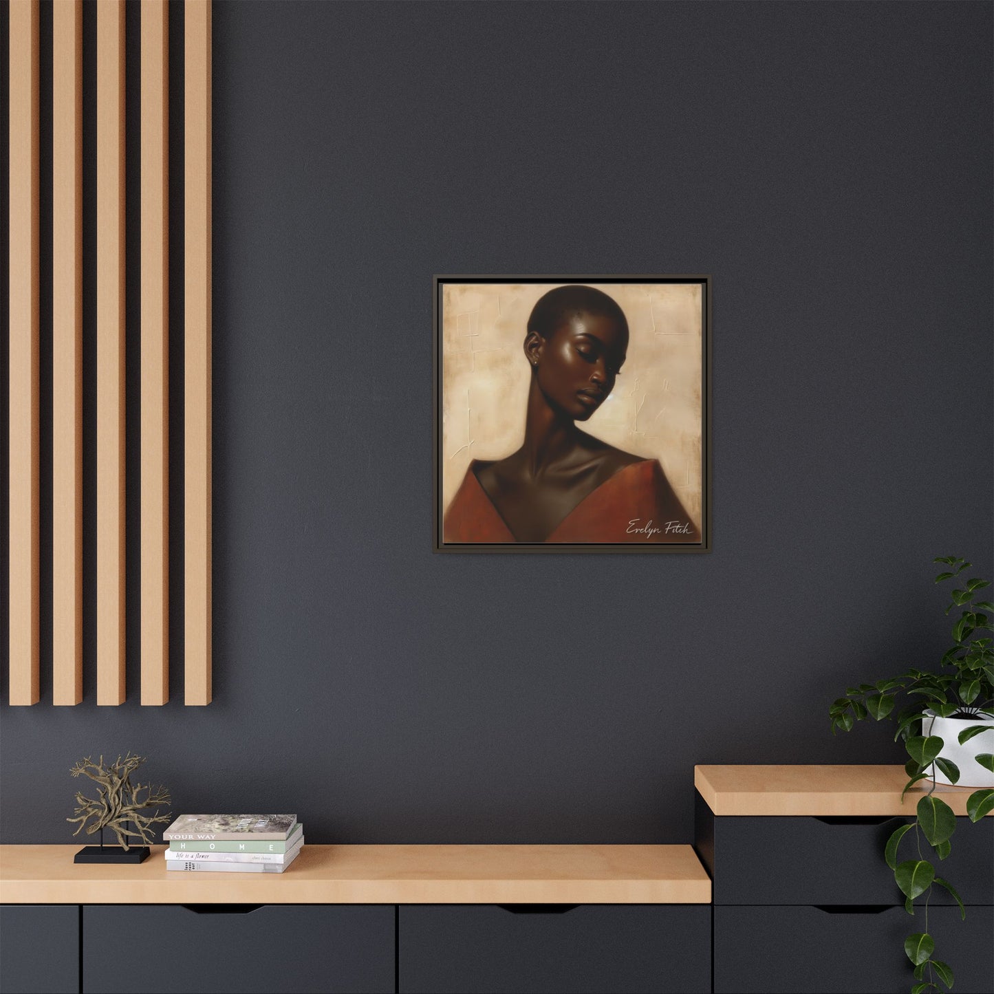 Elegant Framed Art Print, Home Decor, African American Art, Wall Art, Gift for Her, Modern Decor