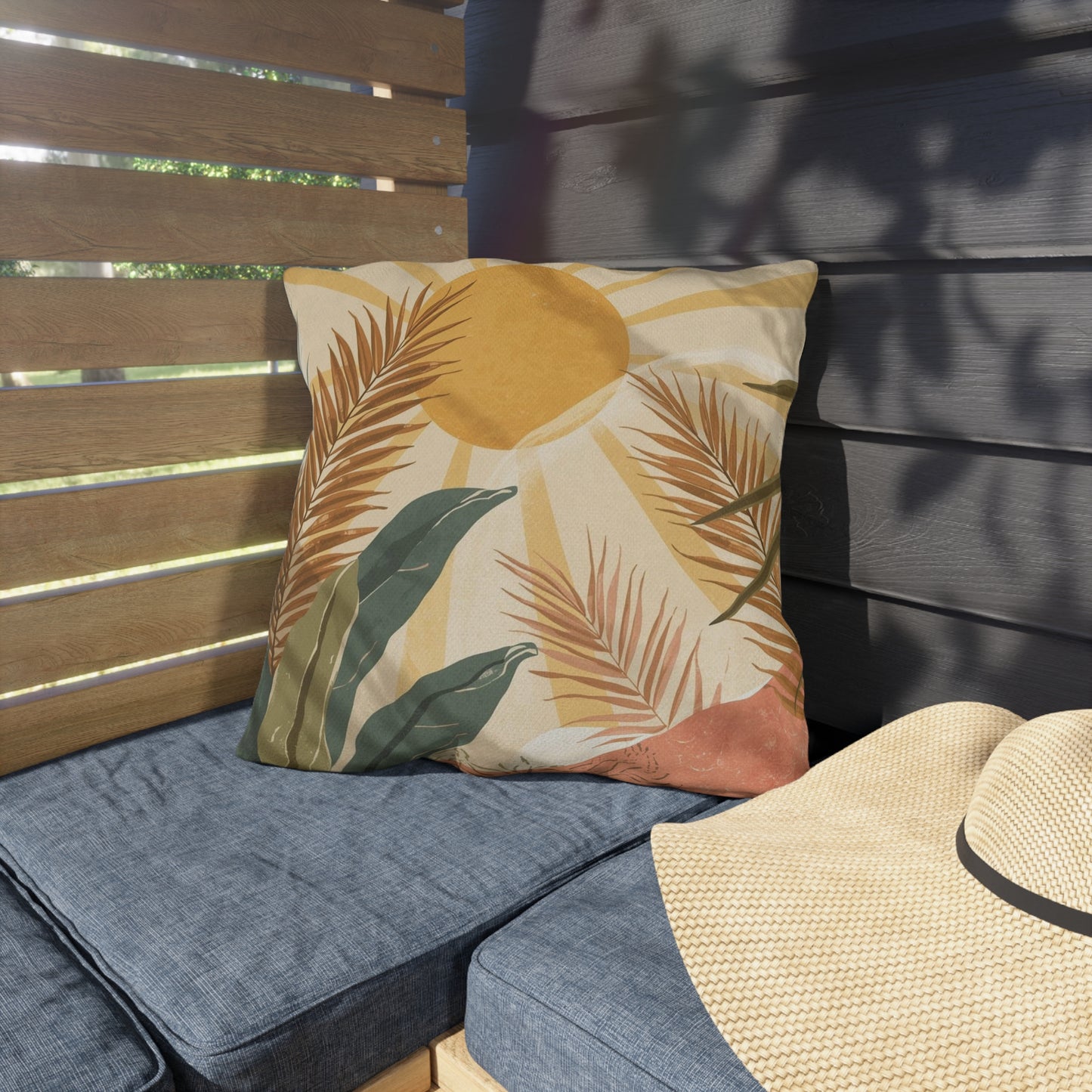 Tropical Outdoor Pillows, Boho Decorative Pillow Covers for Patio or Garden, Summer Decor, Relaxation Gifts, Nature Inspired