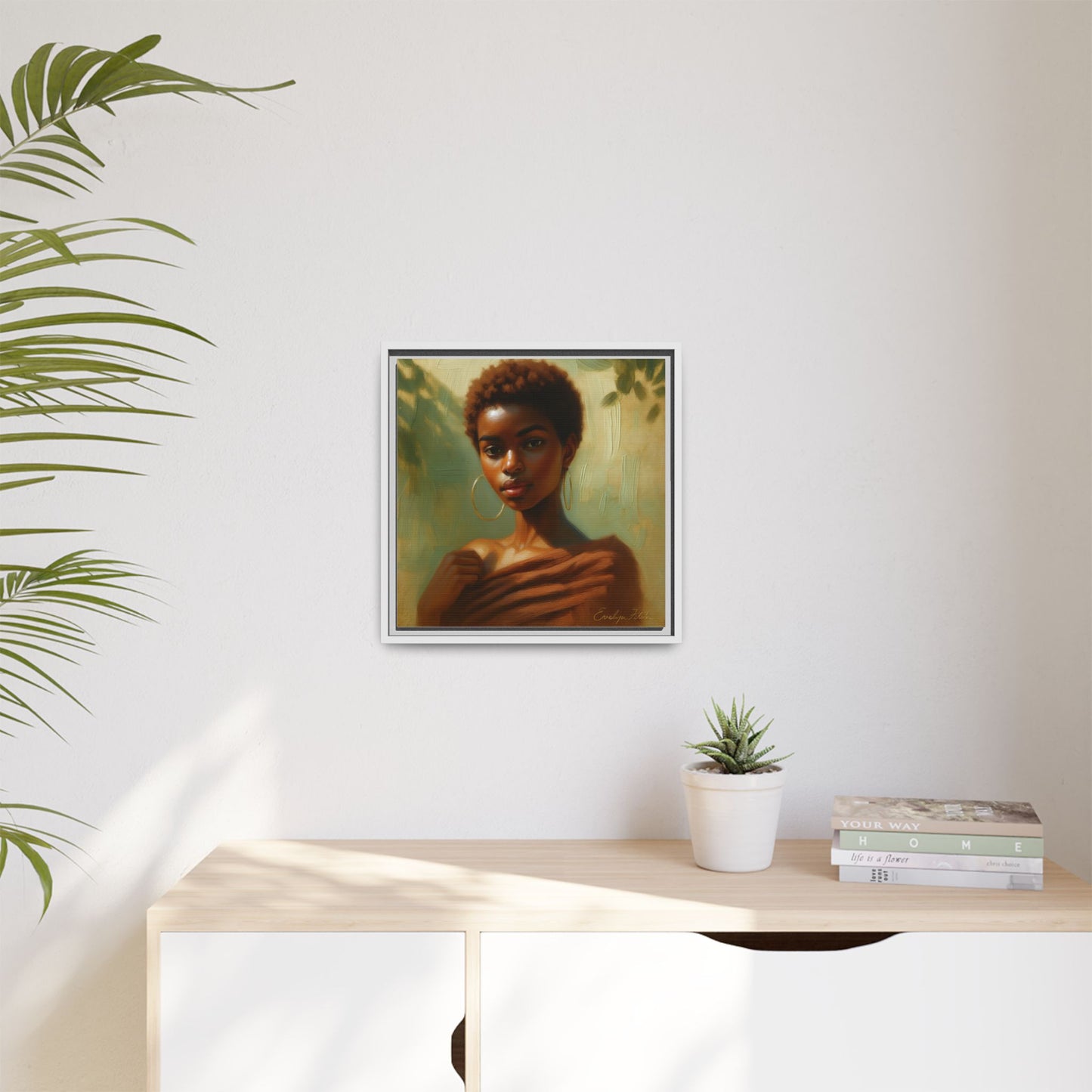 Framed Wall Art, Ethereal Portrait of a Woman, Home Decor, Gift for Her, Modern Artwork, Minimalist