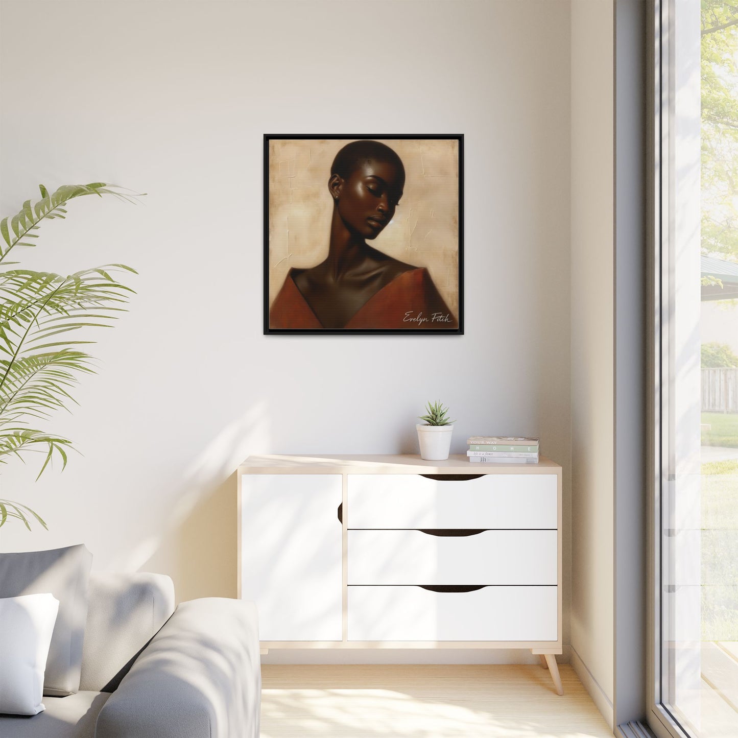 Elegant Framed Art Print, Home Decor, African American Art, Wall Art, Gift for Her, Modern Decor