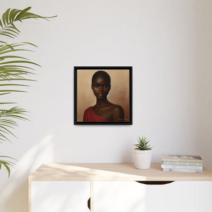 Wall Art, African Woman Portrait Painting, Matte Canvas, Framed, Home Decor, Living Room, Bedroom, Gift Ideas, Mother's Day, Black History