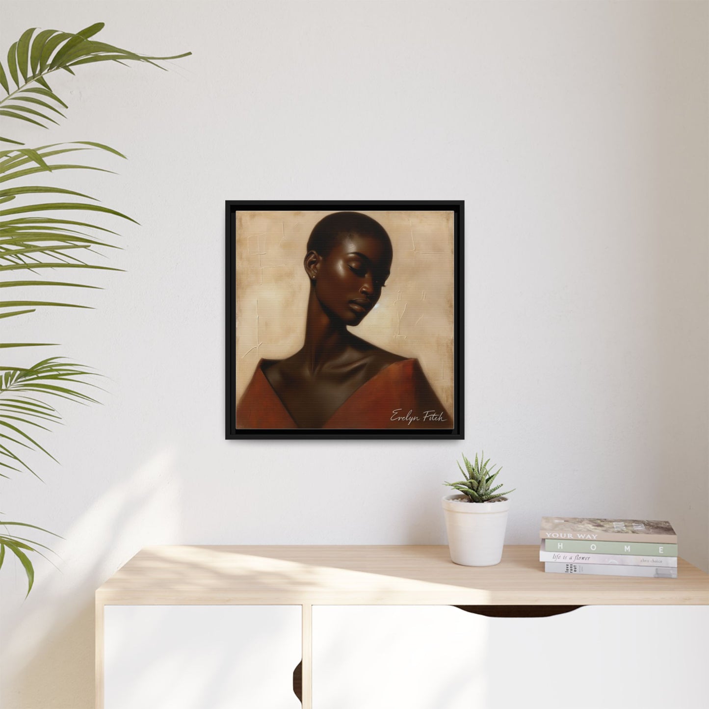 Elegant Framed Art Print, Home Decor, African American Art, Wall Art, Gift for Her, Modern Decor
