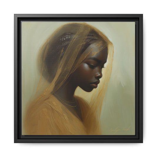 Elegant Framed Multi-Color Canvas Art - Portrait of Grace, Home Decor, Gift for Her, Black Art Print, Wall Art, Inspirational Decor