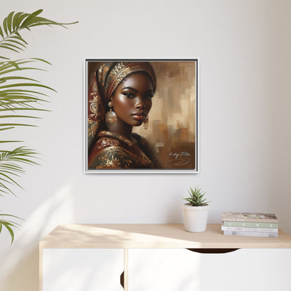 Wall Art Print, Elegant Afrocentric Home Decor, Black Woman Portrait, Unique Gift for Her, Matte Canvas, Framed Art Print for Living Room