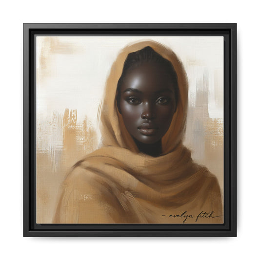 Multi-Color Framed Canvas Art, Ethereal Wall Decor, Black Woman Portrait, Home Aesthetic, Modern Artwork, Gift for Art Lovers