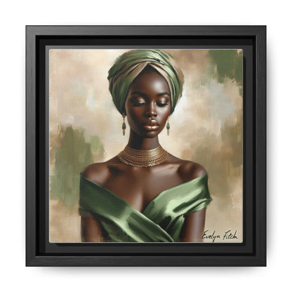 Stunning Framed Canvas Art Print, Elegant Wall Decor, Home Office Artwork, Black Glamour Portrait, Ethnic Style