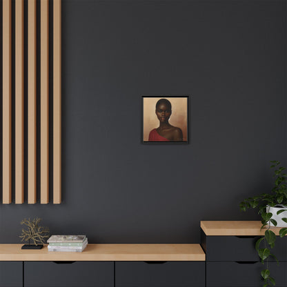Wall Art, African Woman Portrait Painting, Matte Canvas, Framed, Home Decor, Living Room, Bedroom, Gift Ideas, Mother's Day, Black History