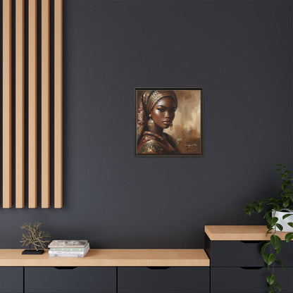 Wall Art Print, Elegant Afrocentric Home Decor, Black Woman Portrait, Unique Gift for Her, Matte Canvas, Framed Art Print for Living Room