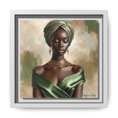 Stunning Framed Canvas Art Print, Elegant Wall Decor, Home Office Artwork, Black Glamour Portrait, Ethnic Style