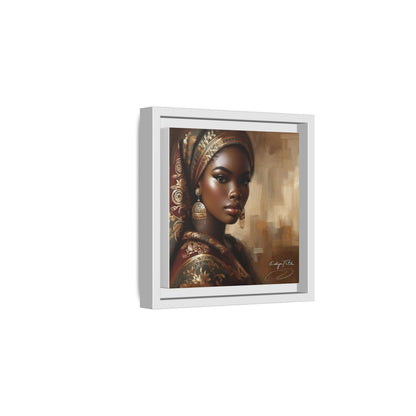Wall Art Print, Elegant Afrocentric Home Decor, Black Woman Portrait, Unique Gift for Her, Matte Canvas, Framed Art Print for Living Room