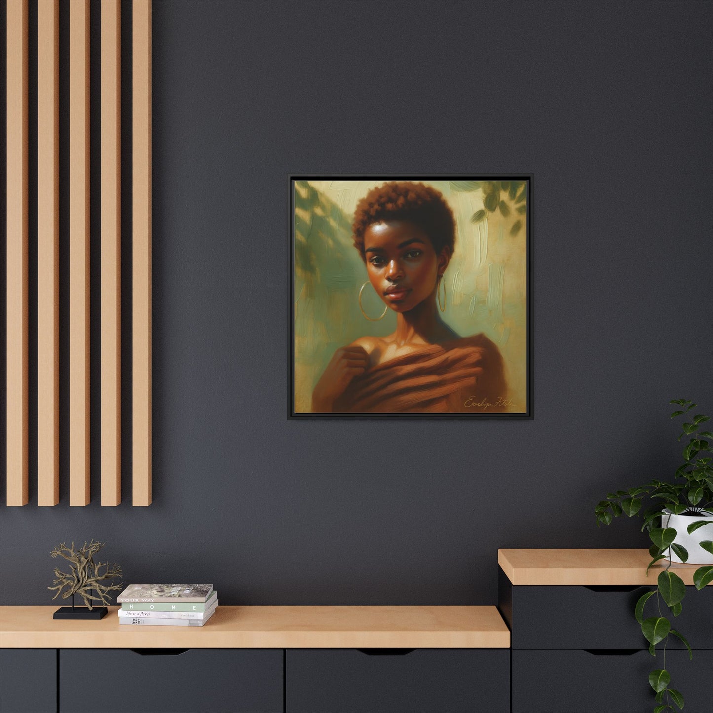 Framed Wall Art, Ethereal Portrait of a Woman, Home Decor, Gift for Her, Modern Artwork, Minimalist