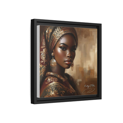 Wall Art Print, Elegant Afrocentric Home Decor, Black Woman Portrait, Unique Gift for Her, Matte Canvas, Framed Art Print for Living Room