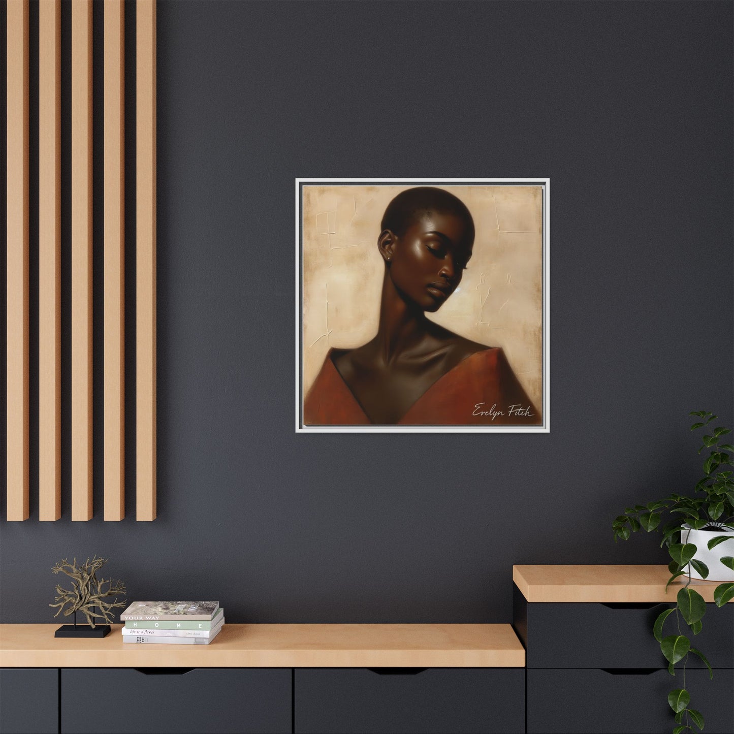 Elegant Framed Art Print, Home Decor, African American Art, Wall Art, Gift for Her, Modern Decor