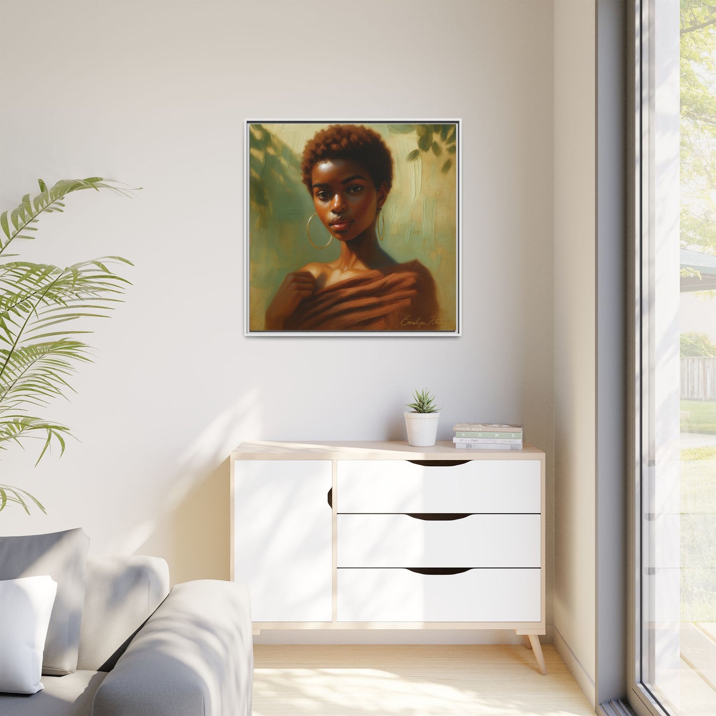 Framed Wall Art, Ethereal Portrait of a Woman, Home Decor, Gift for Her, Modern Artwork, Minimalist