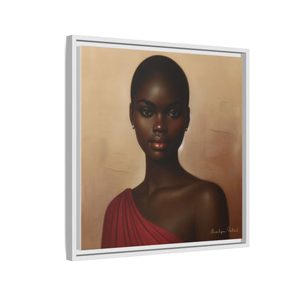 Wall Art, African Woman Portrait Painting, Matte Canvas, Framed, Home Decor, Living Room, Bedroom, Gift Ideas, Mother's Day, Black History
