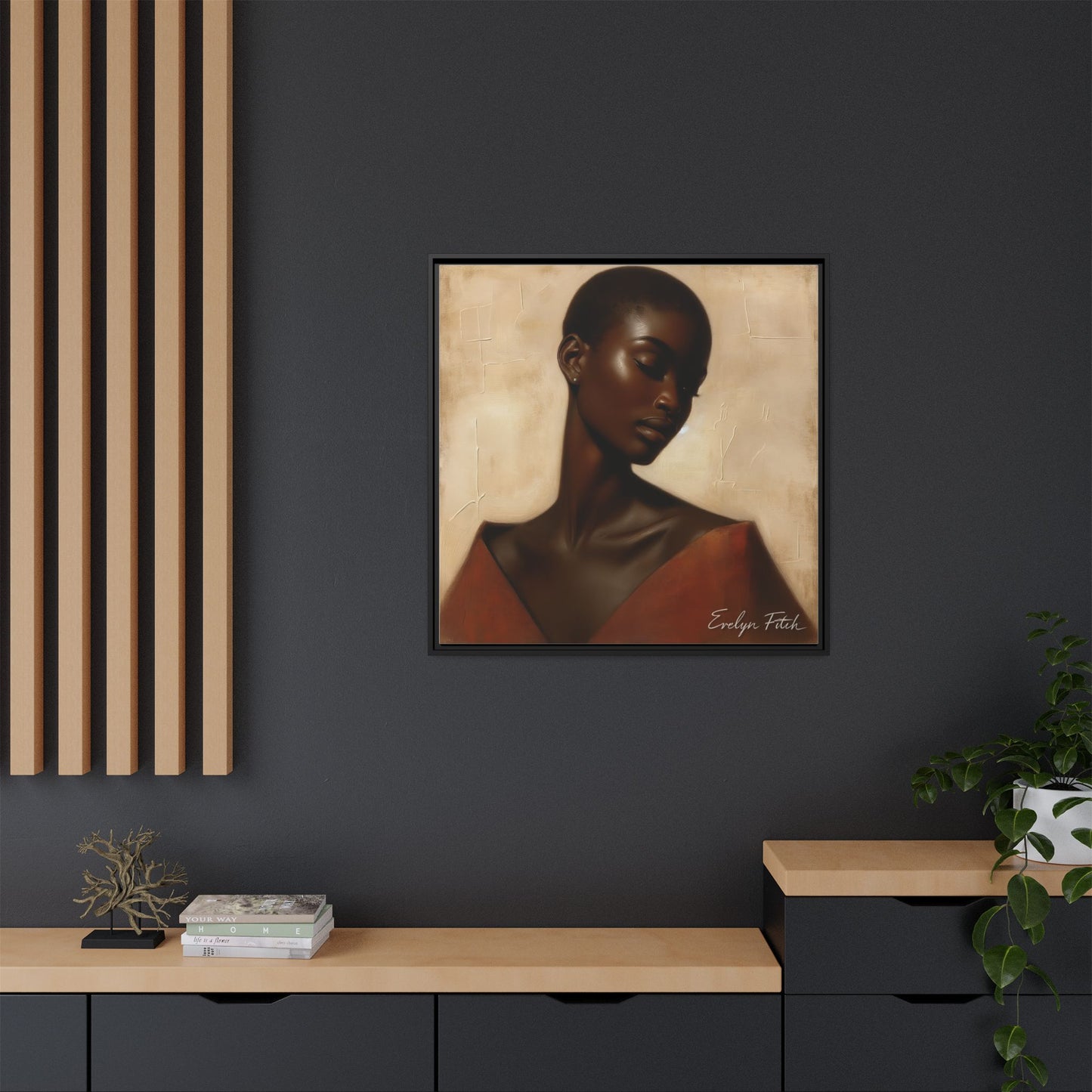 Elegant Framed Art Print, Home Decor, African American Art, Wall Art, Gift for Her, Modern Decor