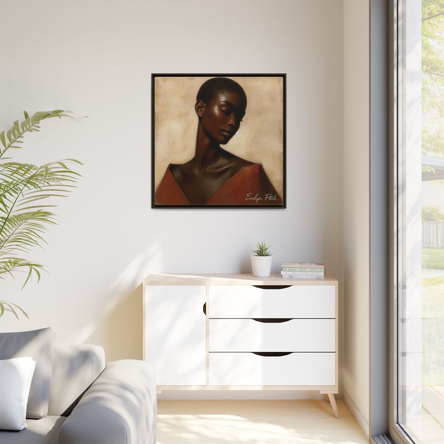 Elegant Framed Art Print, Home Decor, African American Art, Wall Art, Gift for Her, Modern Decor