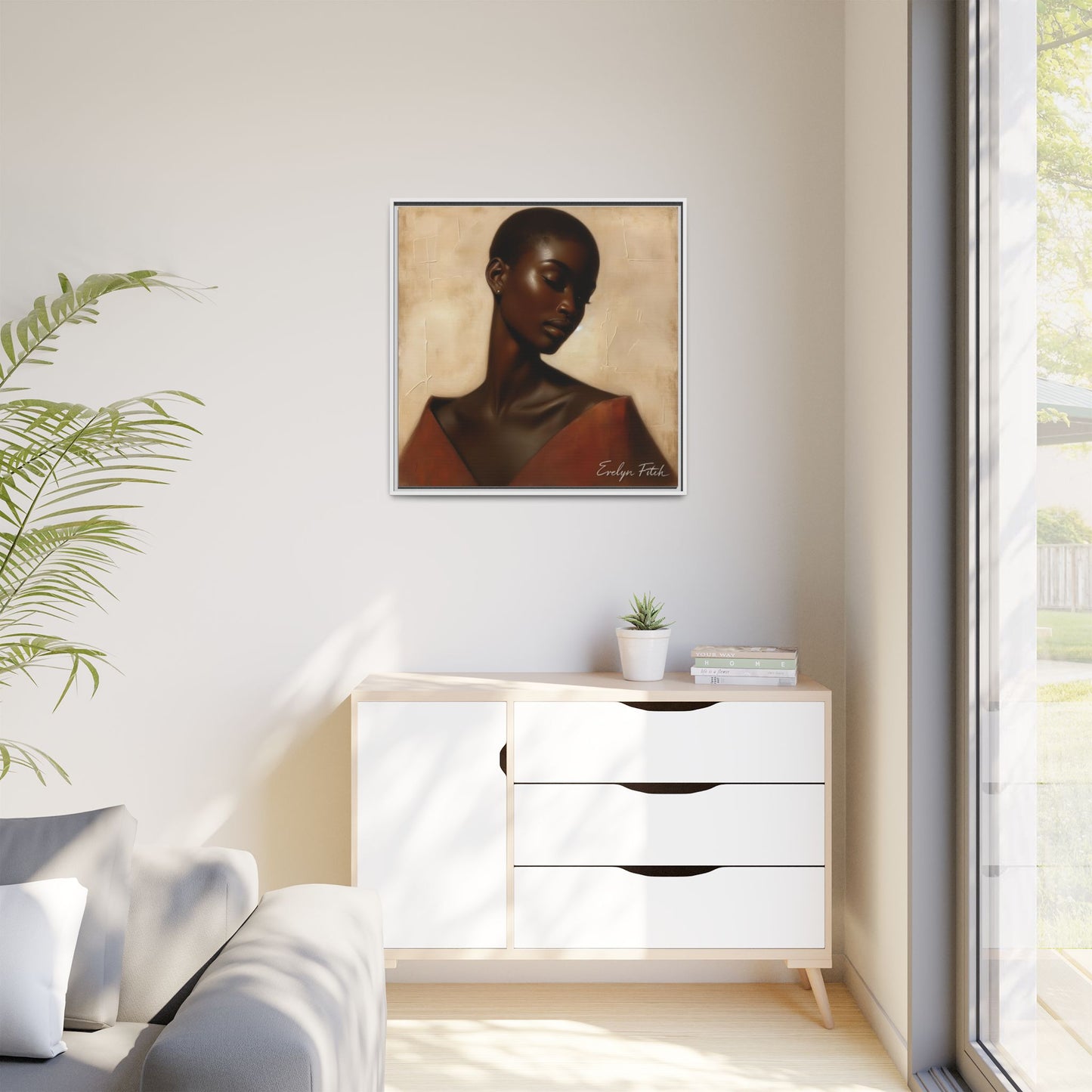 Elegant Framed Art Print, Home Decor, African American Art, Wall Art, Gift for Her, Modern Decor