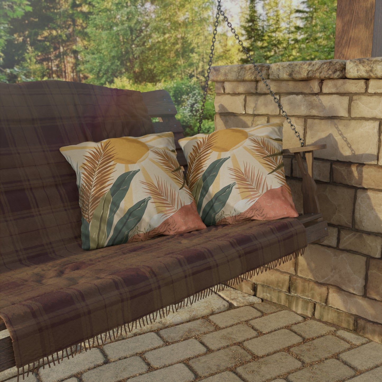 Tropical Outdoor Pillows, Boho Decorative Pillow Covers for Patio or Garden, Summer Decor, Relaxation Gifts, Nature Inspired