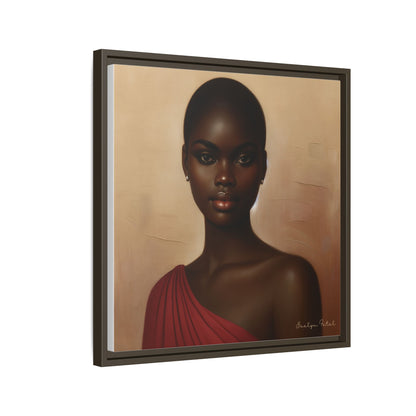 Wall Art, African Woman Portrait Painting, Matte Canvas, Framed, Home Decor, Living Room, Bedroom, Gift Ideas, Mother's Day, Black History
