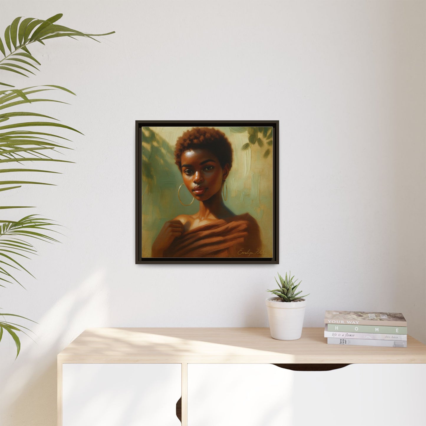 Framed Wall Art, Ethereal Portrait of a Woman, Home Decor, Gift for Her, Modern Artwork, Minimalist