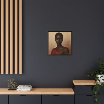Wall Art, African Woman Portrait Painting, Matte Canvas, Framed, Home Decor, Living Room, Bedroom, Gift Ideas, Mother's Day, Black History
